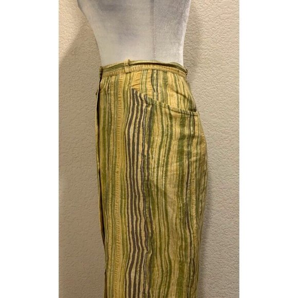 Sport Eight Australia Vintage 70s Yellow/green Striped Maxi Skirt - Picture 4 of 6